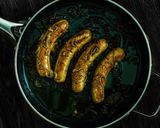 A picture of step 5 of Pan-Fried Beer and Onion Bratwurst.