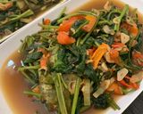 Foto langkah ke 8 dari resep Tumis Kangkung Saos Tiram dengan Teri Udang.