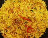 A picture of step 6 of King prawns & pointed peppers biryani.