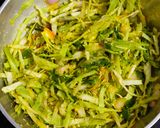 A picture of step 2 of Cabbage Thoran.