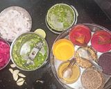 A picture of step 4 of Lehsuni aloo palak.