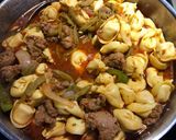 A picture of step 4 of Tortellini with Hot Italian Sausage and Green Beans.