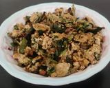 A picture of step 7 of Brahmi  leaves and egg subji.