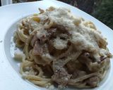 Pas rețetă Carbonara cu smântână și ou 4 fotografie