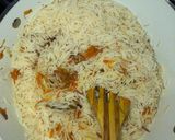 A picture of step 3 of Carrot rice and shredded beef sauce.