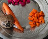A picture of step 1 of Beetroot Carrot Kasundi Flavor Kanji - Tangy Probiotic Gut Health Fermented Drink.