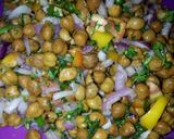 A picture of step 3 of Chana and Sprouts Bhel.