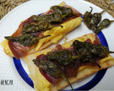 Foto del paso 5 de la receta: Tosta con francesa, cecina y pimientos de Padrón