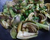 Foto del passaggio 4 della ricetta Mezze maniche con crema di carciofi, guanciale e patate