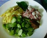 รูปขั้นตอนการทำที่ 1 ของ ผัดพริกแกงใต้หมูใส่สะตอและหน่อไม้