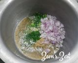 A picture of step 1 of Vegetable and Leafy Greens Khichdi.