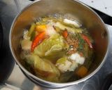 A picture of step 6 of Vegetable Clear Stock.
