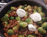 Une image de l'étape 9 de Poêlée de choux de bruxelles au lard.