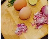 A picture of step 1 of Kolkata special street food:: Egg Chicken Roll.