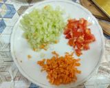 A picture of step 1 of Tri colour sandwiches.
