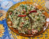 Une image de l'étape 17 de Salade de boulgour aux tomates, courgette, olives, persil et saucisses épicées.