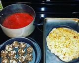 A picture of step 6 of Spaghetti Pie & Meatballs.