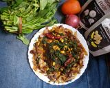 A picture of step 8 of White beans with kolmi saag bhaji.