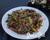 A picture of step 4 of Red and Green Amaranthus Bhaji.