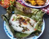 Foto langkah ke 4 dari resep Nasi Bakar Cumi Asin Pete.