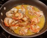A picture of step 3 of Poached Shrimp with Siriacha Cream Sauce on Angel Hair Pasta.