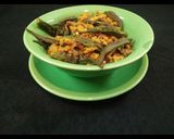 A picture of step 7 of Rajisthani Besani Bhindi.