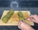 A picture of step 11 of Patra / Alu Vadi.