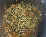 A picture of step 3 of Mutton mince with spinach.