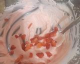 A picture of step 3 of Three layers strawberry dessert. (no gelatine).