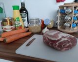 Mézes-mustáros tarja sült répával és bulgurral recept fázis 1 fotója