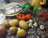 Foto del paso 1 de la receta: Trucha rellena de jamón con guarnición