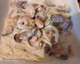 Gluténmentes köles tészta tenger gyümölcseivel recept fázis 1 fotója