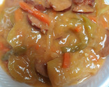 A picture of step 7 of Cucuzza and Sausage.