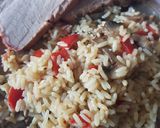 Une image de l'étape 4 de Riz pilaf, poivrons, champignons.