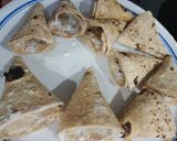 A picture of step 2 of Leftover roti cone.