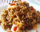 Foto del paso 10 de la receta: "Socarrat" de conservas, calamares, berberechos y bacalao 🔥🔥🔥