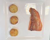 A picture of step 18 of Crispy Skin Salmon, Asparagus with Fondant Potato and Chestnut Sauce.