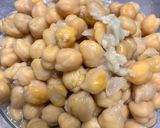A picture of step 3 of Lebanese Balila (chickpeas with garlic and olive oil) - under 30 minutes.