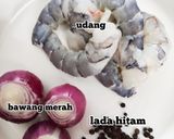 Gambar langkah 1 resipi Masak Lemak Bayam Merah Bersama Terung Ungu.