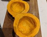 A picture of step 4 of Red kuri squash pie made from homemade puree.