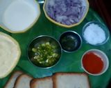 A picture of step 1 of Besan wala sandwich.