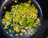 A picture of step 2 of Basil pesto pulao.