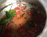 A picture of step 1 of Chicken cubes pulao.