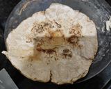 A picture of step 6 of Sorgam bhakri (flat bread) with ridge gourd and potato sabji.