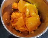 A picture of step 1 of Mango Kesari / mango sheera.