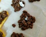 A picture of step 4 of Chocolate peanut cluster on wafers with sesame.