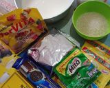Foto langkah ke 1 dari resep Puding Lapis Coklat Oreo Milo.