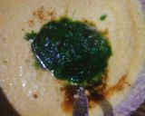 A picture of step 2 of Dhokla e Salsa.