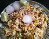 A picture of step 3 of Vegetables fried rice.