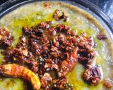 A picture of step 1 of Dal spinach kadaiyal.